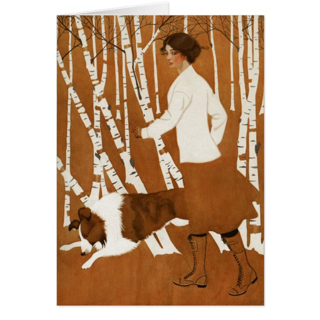 Coles Phillips  Fadeaway Woman Jogging with Collie (Front)