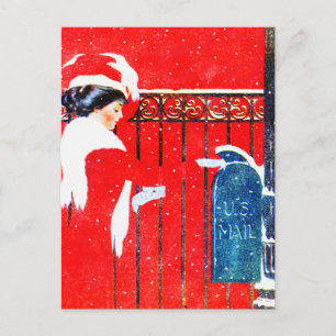 Coles Phillip's Victorian Christmas Holiday Postcard