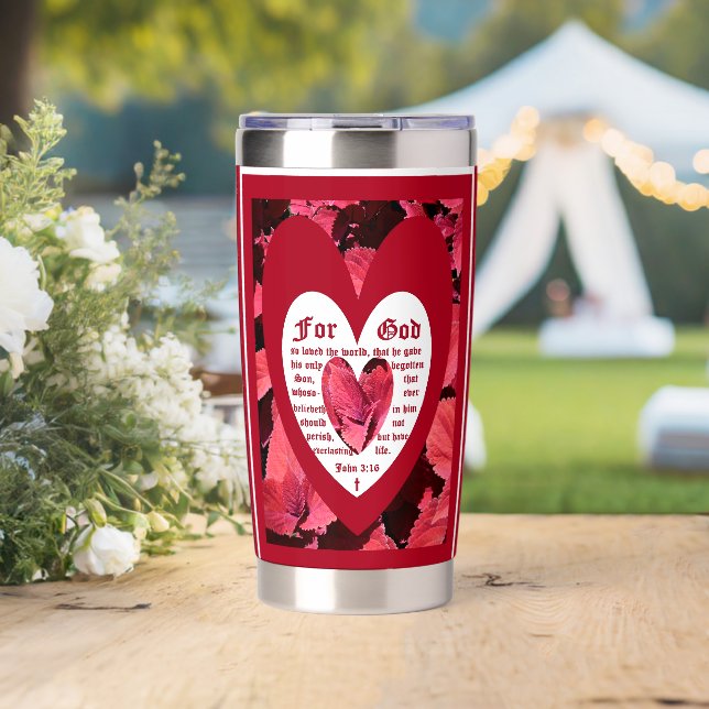 Coleus Close-up with John 3:16 Insulated Tumbler (Wedding (Rotated))