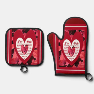 Coleus Close-up with John 3:16 Oven Mitt & Pot Holder Set