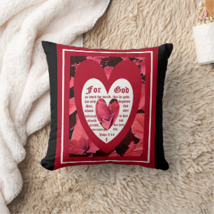 Coleus Close-up with John 3:16 Throw Pillow