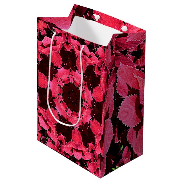 Coleus Closeup Kaleidoscope Medium Gift Bag (Front Angled)