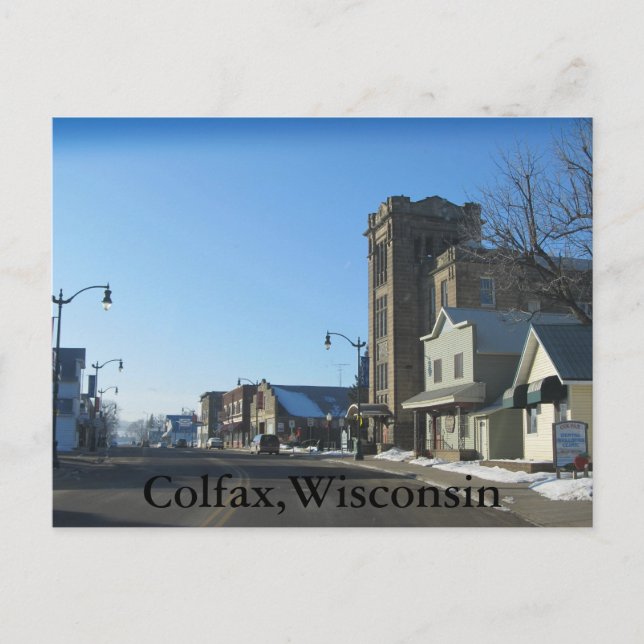 Colfax ,Wisconsin Post card (Front)