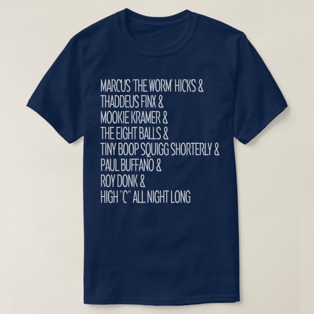 Colgate Comedy Hour Names List T-Shirt (Design Front)