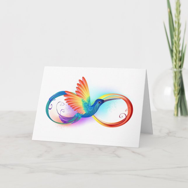 Colibri arc-en-ciel avec symbole Infinity (Devant)