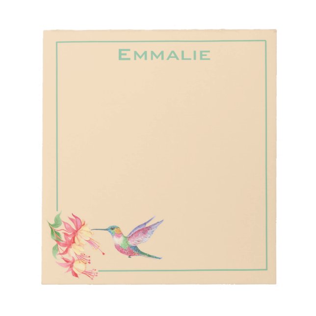 Colibri avec Bloc-notes rouge et jaune (Devant)