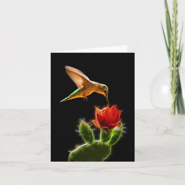 "Colibri avec Fleur" carte de toutes les occasions (Devant)