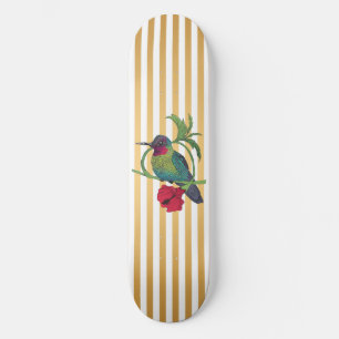 Colibri Bird Gold Stripes Skateboard Deck