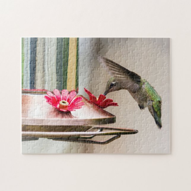 Colibri buvant à partir d'un puzzle d'alimentation (Horizontal)