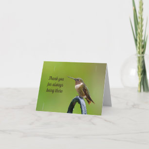 Colibri dans la carte de Merci de pluie