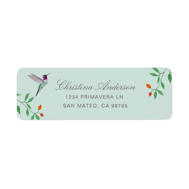 Colibri de Californie  Adresse (Devant)
