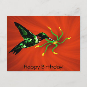 Colibri de la carte d'anniversaire du ciel