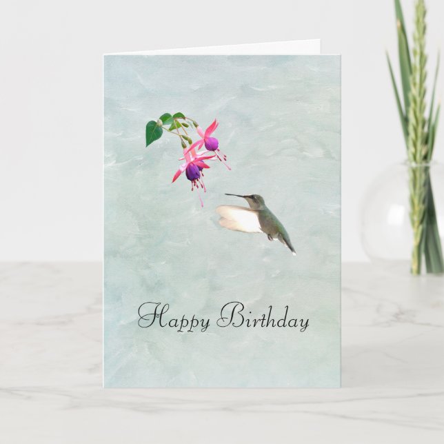 Colibri et carte d'anniversaire de Fuschia (Devant)