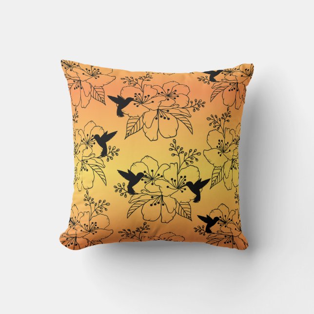 Colibri et coussin à motifs floraux (Recto)