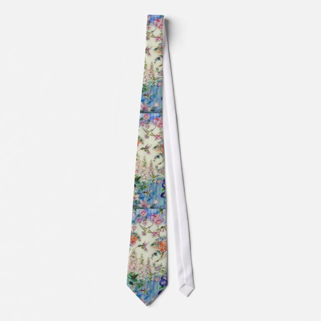 COLIBRI et cravate de fleurs de rose (Devant)