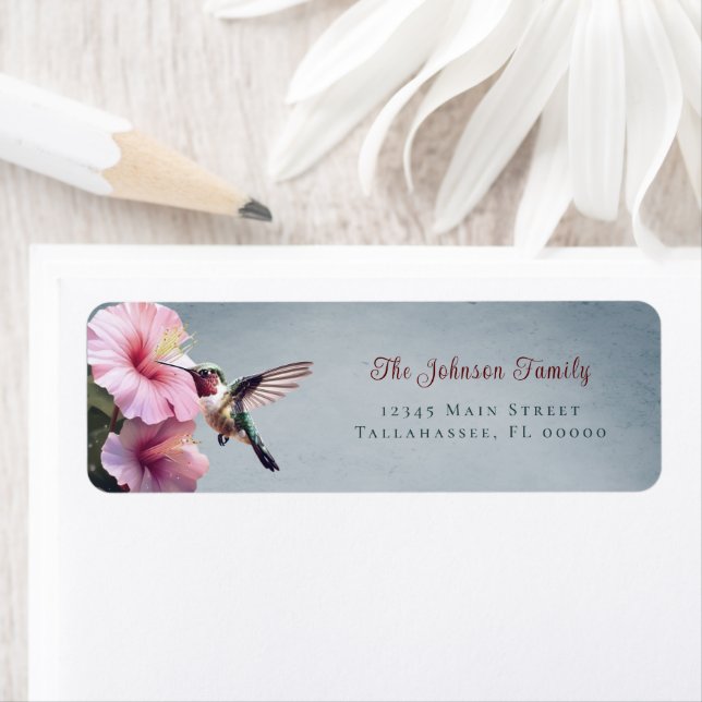 Colibri et Hibiscus | Adresse du Mariage bleu (En situation)