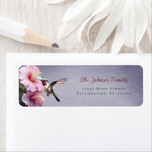 Colibri et Hibiscus Adresse du Mariage pourpre