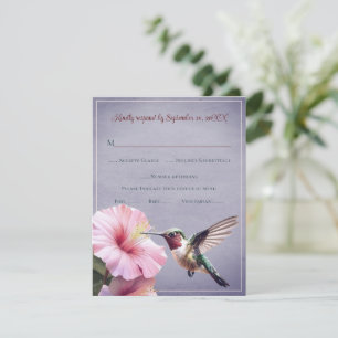 Colibri et Hibiscus   Mariage violet RSVP