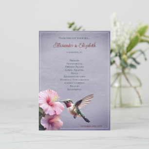 Colibri et Hibiscus   Programme de mariage violet