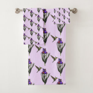Colibri Et Motif Fleur Iris