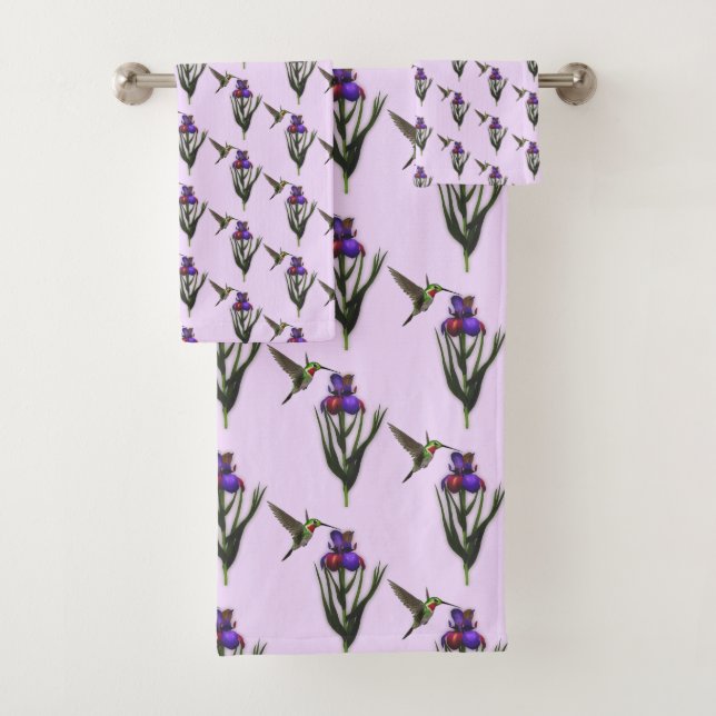 Colibri Et Motif Fleur Iris (En situation)