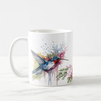 Colibri & Fleurs Café Mug | Muqueuses aquarelles