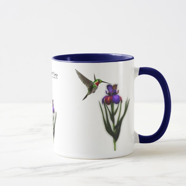 Colibri Iris Flower Mug (Droite)