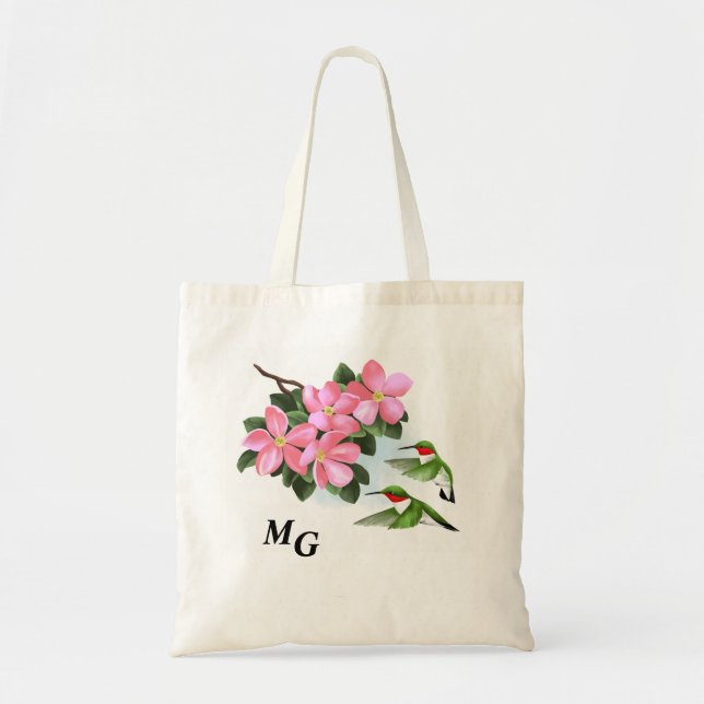 Colibri monogramme et Sac fourre-tout de fleurs (Devant)