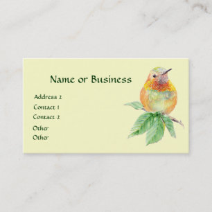 Colibri, oiseau, nature, faune, carte de visite