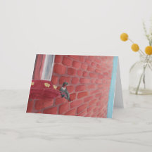 Colibri par un mur de briques : Carte de voeux A5