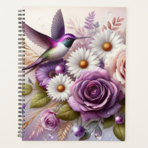 Colibri, Roses et marguerites