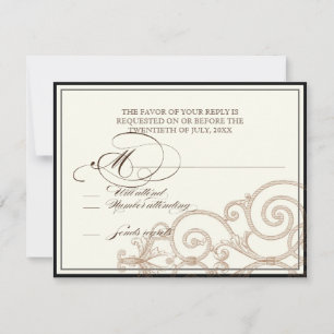 Colibris à thé rouge - Carte de réponse RSVP