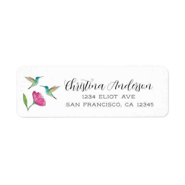 Colibris et Étiquette de fleurs (Devant)