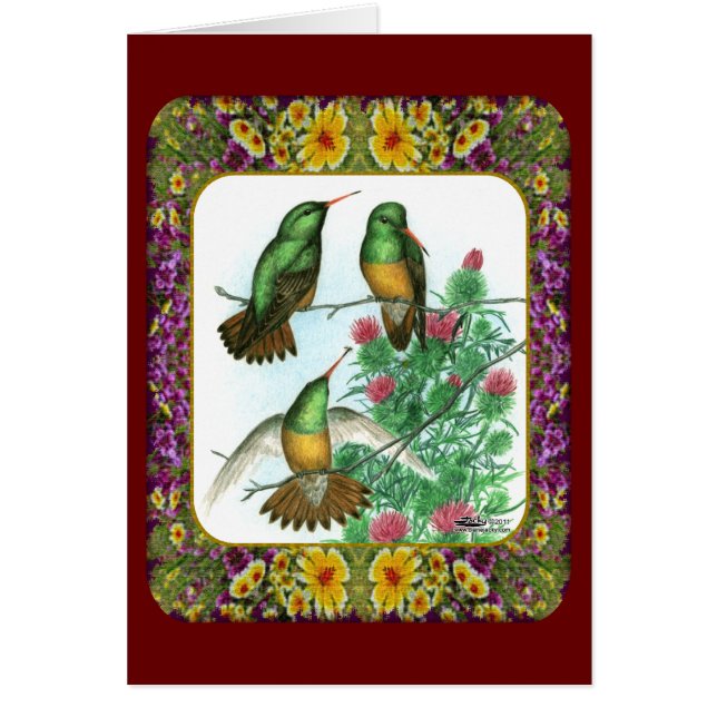 Colibris et fleurs #1 (Devant)