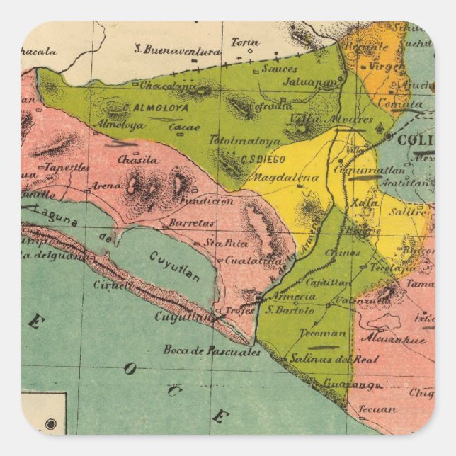 Colima, Mexico 2 Square Sticker (Front)