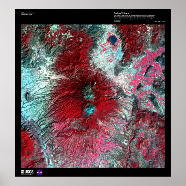 Colima Volcano Mexico Poster (Front)