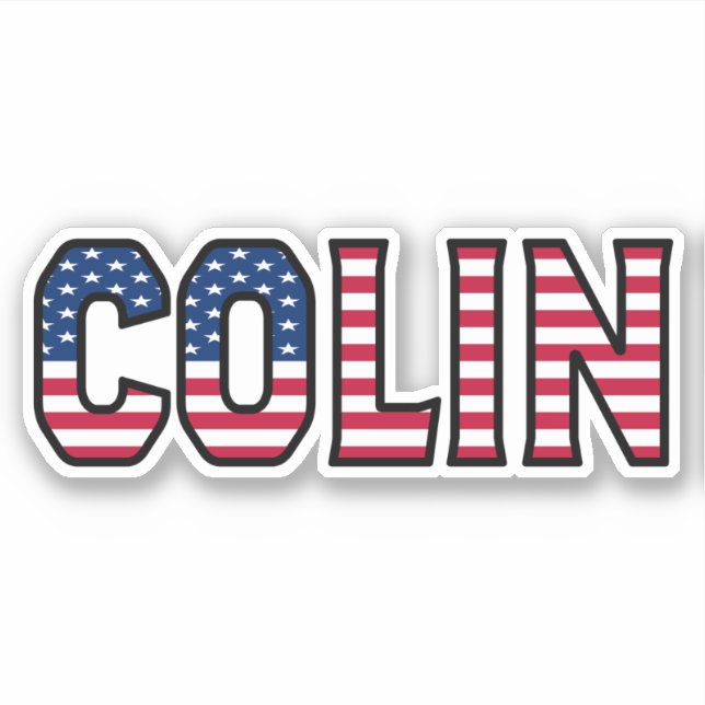 Colin Name First Name USA Sticker Stickerset (Front)