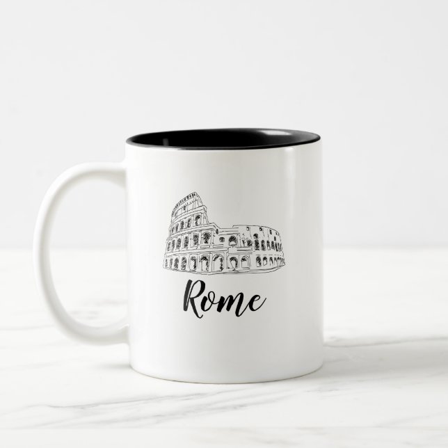 Colisée Rome Italie Art Deux Tons Café Mug (Gauche)