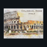 Coliseum, Rome, Italy Vintage Travel Tourism Add P Postcard<br><div class="desc">It is beautiful artistic photography of Coliseum,  Rome,  Italy. It is best advertisement for travel to Rome,  Italy. This is Rome,  Italy,  Europe vintage travel postcards,  stunning vintage art post card.</div>