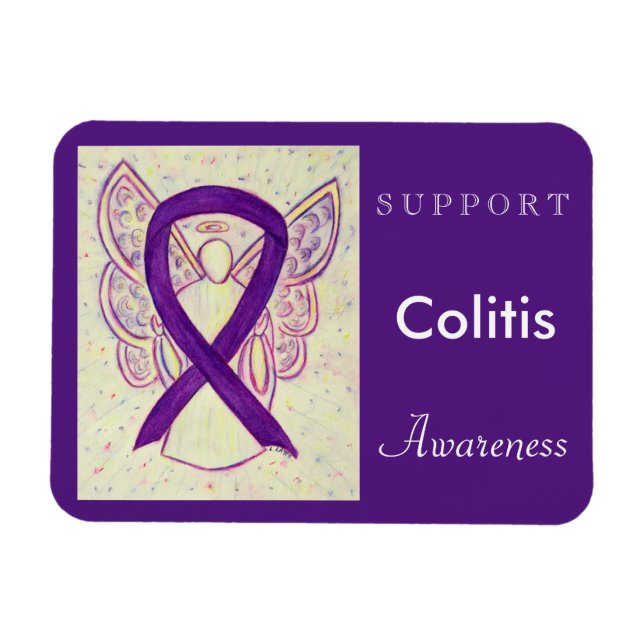 Colitis Awareness Ribbon Angel Custom Magnet (Horizontal)