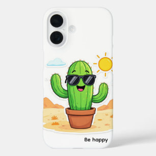 Coll Cactus   Be Happy iPhone 16 Case