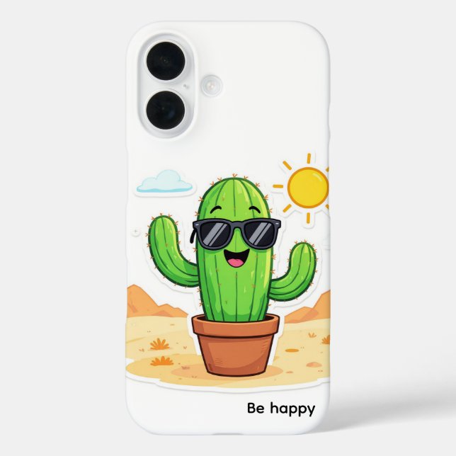 Coll Cactus | Be Happy Case-Mate iPhone Case (Back)