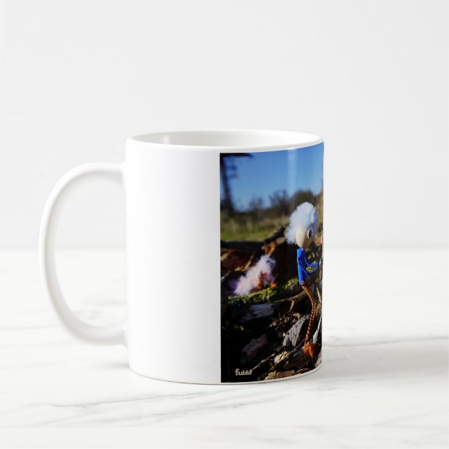 Collaboration of Fubby dolls on a woodwork Coffee Mug (Left)