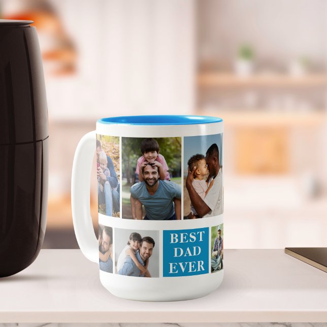 Collage 10 Photos Best Dad Ever, Funny Mug For Dad (Créateur téléchargé)