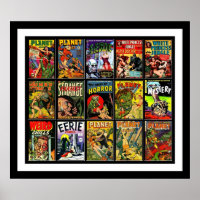 Collage 15A de la bande dessinée poster vintage