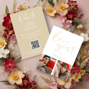 Collage 2 Photos Be Our Guest Romantic Wedding Enclosure Card