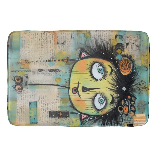 Collage Art Girl Lady 11 Bath Mat (Front)