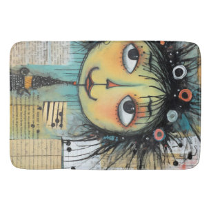 Collage Art Girl Lady 1 Bath Mat