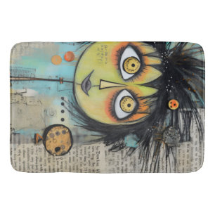 Collage Art Girl Lady 3 Bath Mat