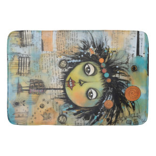 Collage Art Girl Lady 7 Bath Mat
